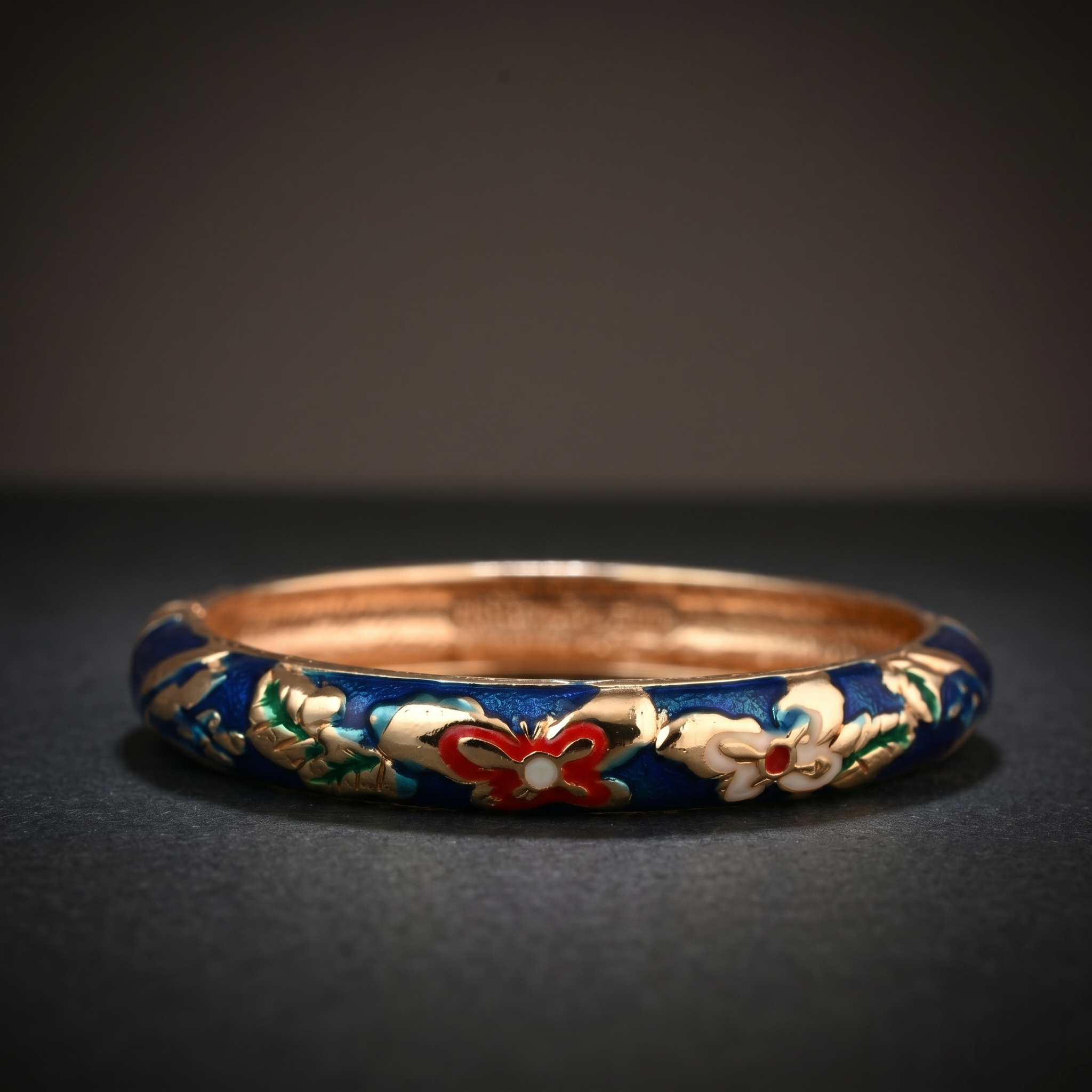 Butterfly Pattern Enamel/Meenakari Bracelet alternate angle - Avalna